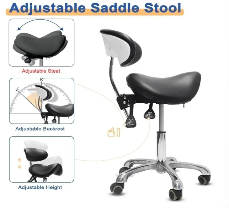 Ergonomic Saddle Stool With Backrest factory