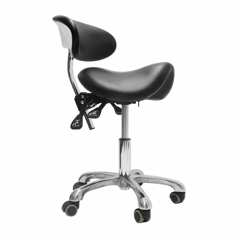 Ergonomic Saddle Stool With Backrest